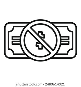 Einfaches Symbol, das das Konzept des Verbots oder Stoppens von Finanzen darstellt