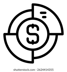 Simple icon representing the concept of budget management and financial planning