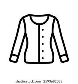 Simple icon representing a cozy cardigan sweater