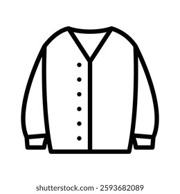 Simple icon representing a cozy cardigan sweater