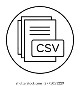 A simple icon representing a CSV file, used for data exchange and spreadsheet software