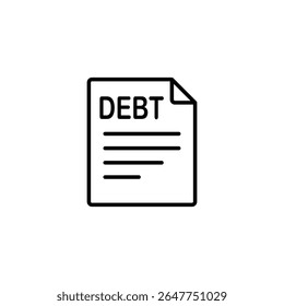 Simple icon representing debt document