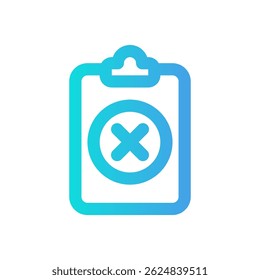 Simple icon representing error or rejection, suitable for interfaces, alerts, or error messaging.