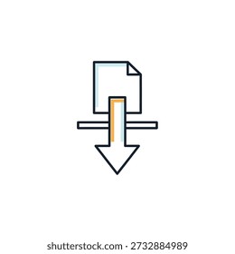 Simple icon representing file download with arrow