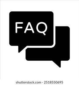 A simple icon representing Frequently Asked Questions with two speech bubbles