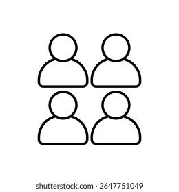 Icono simple que representa un grupo de cuatro personas.