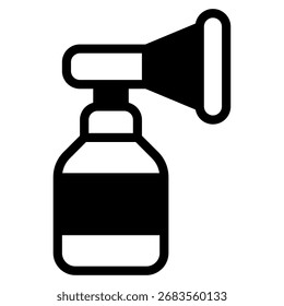 Simple icon representing hand sanitizer, suitable for health, hygiene, and sanitation related digital content.