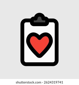 Simple icon representing health, care, or medical applications for digital and print media.