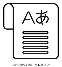 Ícone simples representando um aplicativo tradutor de idioma convertendo entre dois alfabetos diferentes