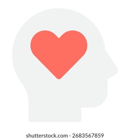 Icono simple que representa el amor y la empatía, adecuado para la salud, el bienestar mental y el contenido de conexión emocional.