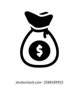 A simple icon representing money bag