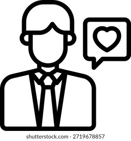 Simple icon representing a new message or notification with a heart symbol, suitable for digital alerts and app interfaces.