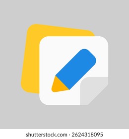 Simple icon representing note-taking, writing, editing, suitable for app interfaces and productivity tools.