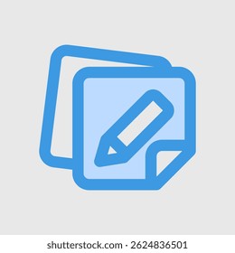 Simple icon representing note-taking, writing, editing, suitable for app interfaces and productivity tools.
