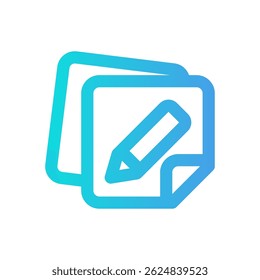 Simple icon representing note-taking, writing, editing, suitable for app interfaces and productivity tools.