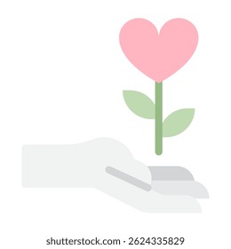 Icono simple que representa la crianza, el crecimiento, la sostenibilidad, ideal para temas ambientales, de jardinería o ecológicos.