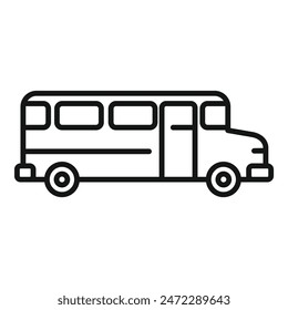 Simple icon representing a school bus taking kids to school, perfect for educational apps and websites