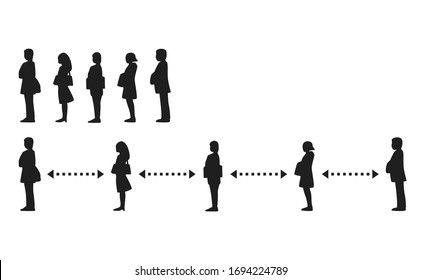 Simple icon representing social distance