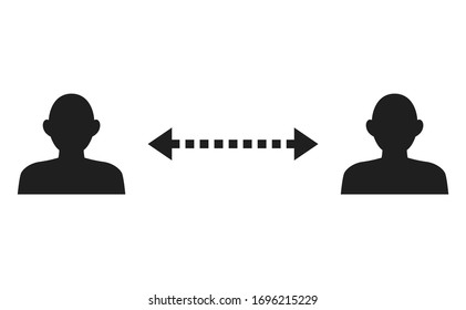 Simple icon representing social distance