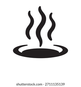 Einfaches Symbol, das Dampf oder Wärme aus einer heißen Quelle darstellt