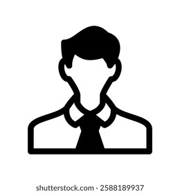 A simple icon representing uniformed person