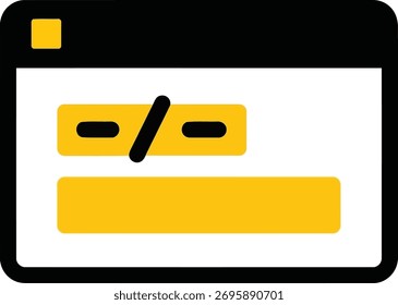 Simple icon representing website code within a browser interface.