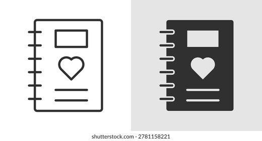 A simple icon representing writing gratitude, positive thoughts, and daily reflections for mental wellness.