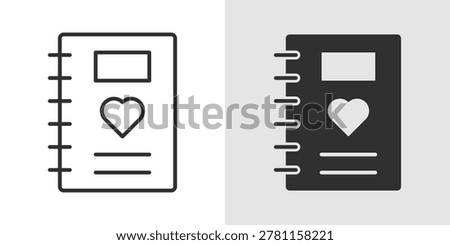 A simple icon representing writing gratitude, positive thoughts, and daily reflections for mental wellness.