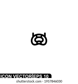 Simple Icon Robot Vector Illustration Design. Outline Style, Black Solid Color.