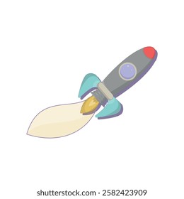 Simple icon rocket flight, a simple illustration