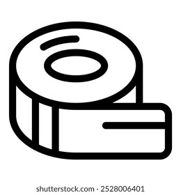Simple icon of a roll of adhesive tape with blank side ready for your text or design