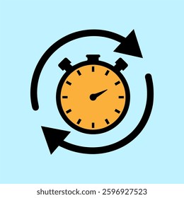 simple icon of a rotating clock