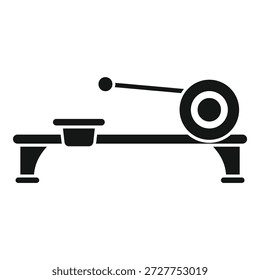 Icono simple de una máquina de remo, perfecto para proyectos relacionados con la aptitud, el ejercicio o el equipo de gimnasio