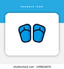 Simple icon of Sandals Related Vector Line. EPS 10