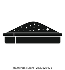 Simple icon of a sandbox full of sand, for children to play with in kindergarten