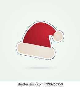 Simple icon of Santa Claus hat.