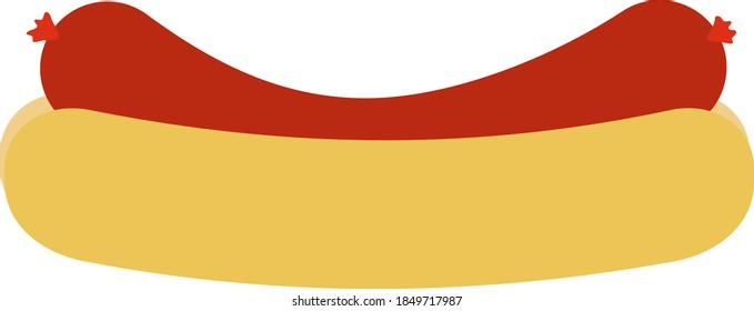 Icono simple con salchicha en un bollo