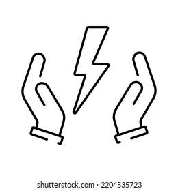 A simple icon icon for saving electricity. Vector illustration with editable stroke.