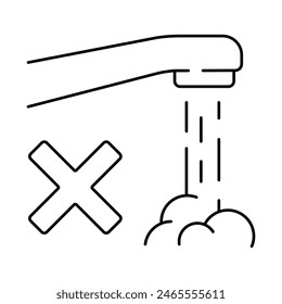 Un simple icono para ahorrar agua, un recordatorio para cerrar el grifo de agua. Ilustración vectorial con trazo editable.