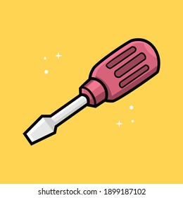 Simple Icon Screwdriver Vector Illustration Isolated