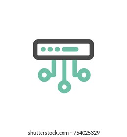 Simple icon of Server flat vector bicolor line design concept 
