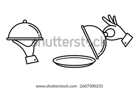 Simple Icon of Serving Food with a Cloche