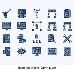 Simple icon set of 40 UX ans UI Vector Line Icons. Contains such Icons as Idea, bug, user, mobile, tap and more web icons set. Collection of vector set. 512x512 Pixel Perfect.