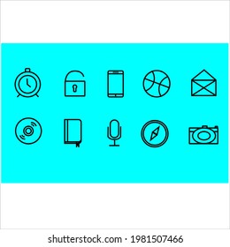 simple icon set about technology