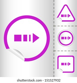 simple icon set of arrows on sticker button different forms in modern style. eps10 vector illustration