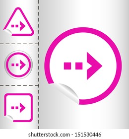 simple icon set of arrows on sticker button different forms in modern style. eps10 vector illustration