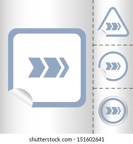 simple icon set of arrows on sticker button different forms in modern style. eps10 vector illustration