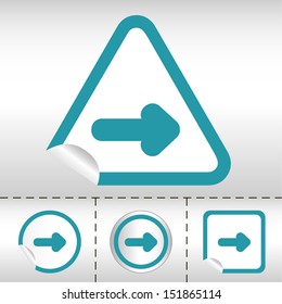 simple icon set of arrows on sticker button different forms in modern style. eps10 vector illustration