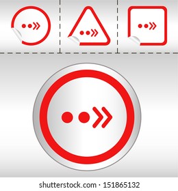 simple icon set of arrows on sticker button different forms in modern style. eps10 vector illustration