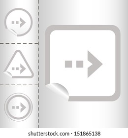 simple icon set of arrows on sticker button different forms in modern style. eps10 vector illustration